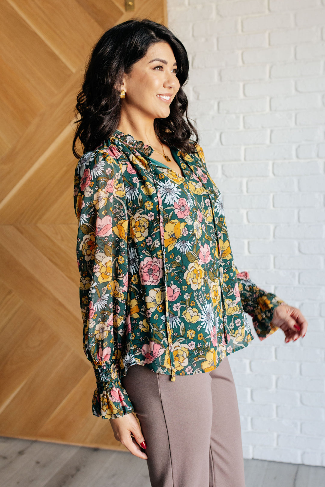 Ideal Ideas Floral Blouse-110 Long Sleeve Tops-Inspired by Justeen-Women's Clothing Boutique