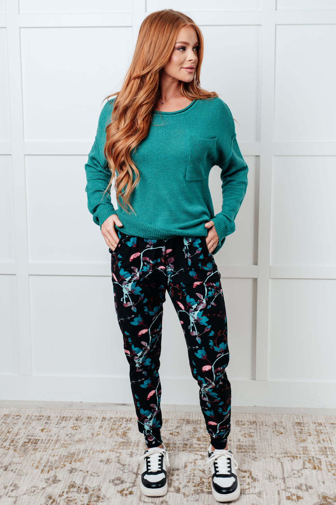 Your New Favorite Joggers in Luminescence Vine-Pants-Inspired by Justeen-Women's Clothing Boutique