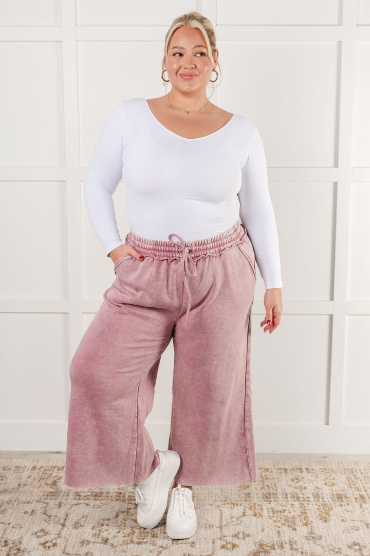 In or Out Wide Leg Cropped Pants in Light Rose-Pants-Inspired by Justeen-Women's Clothing Boutique