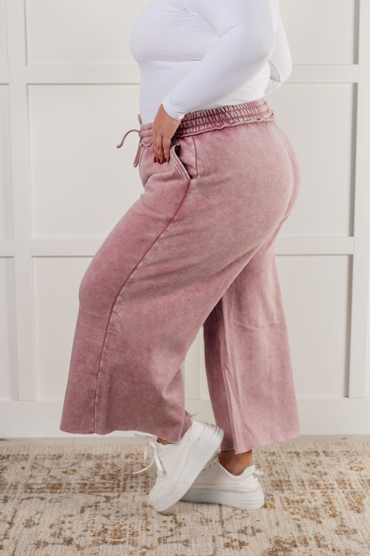 In or Out Wide Leg Cropped Pants in Light Rose-Pants-Inspired by Justeen-Women's Clothing Boutique