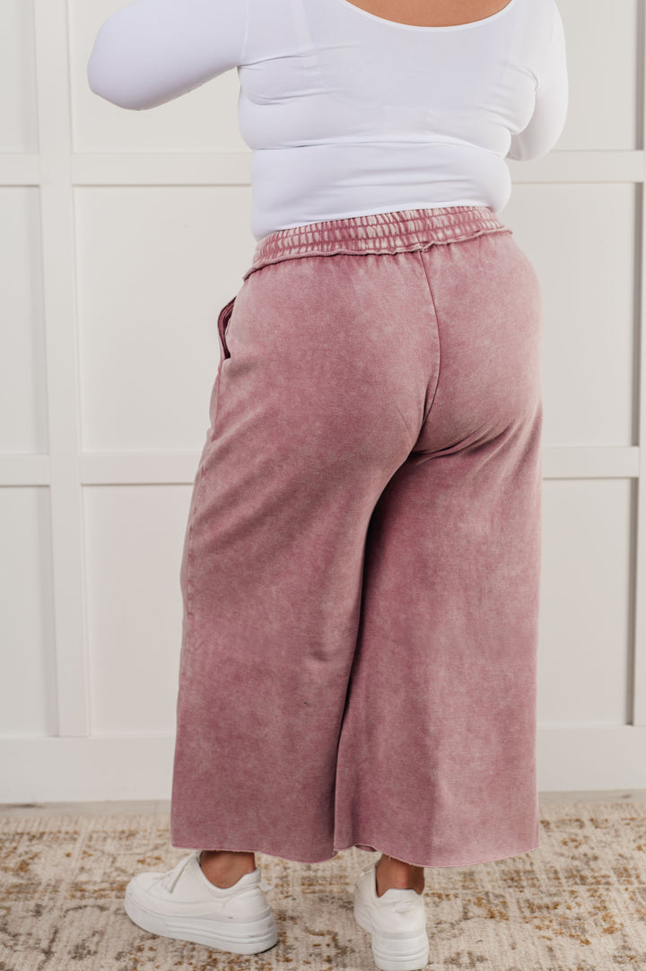 In or Out Wide Leg Cropped Pants in Light Rose-Pants-Inspired by Justeen-Women's Clothing Boutique