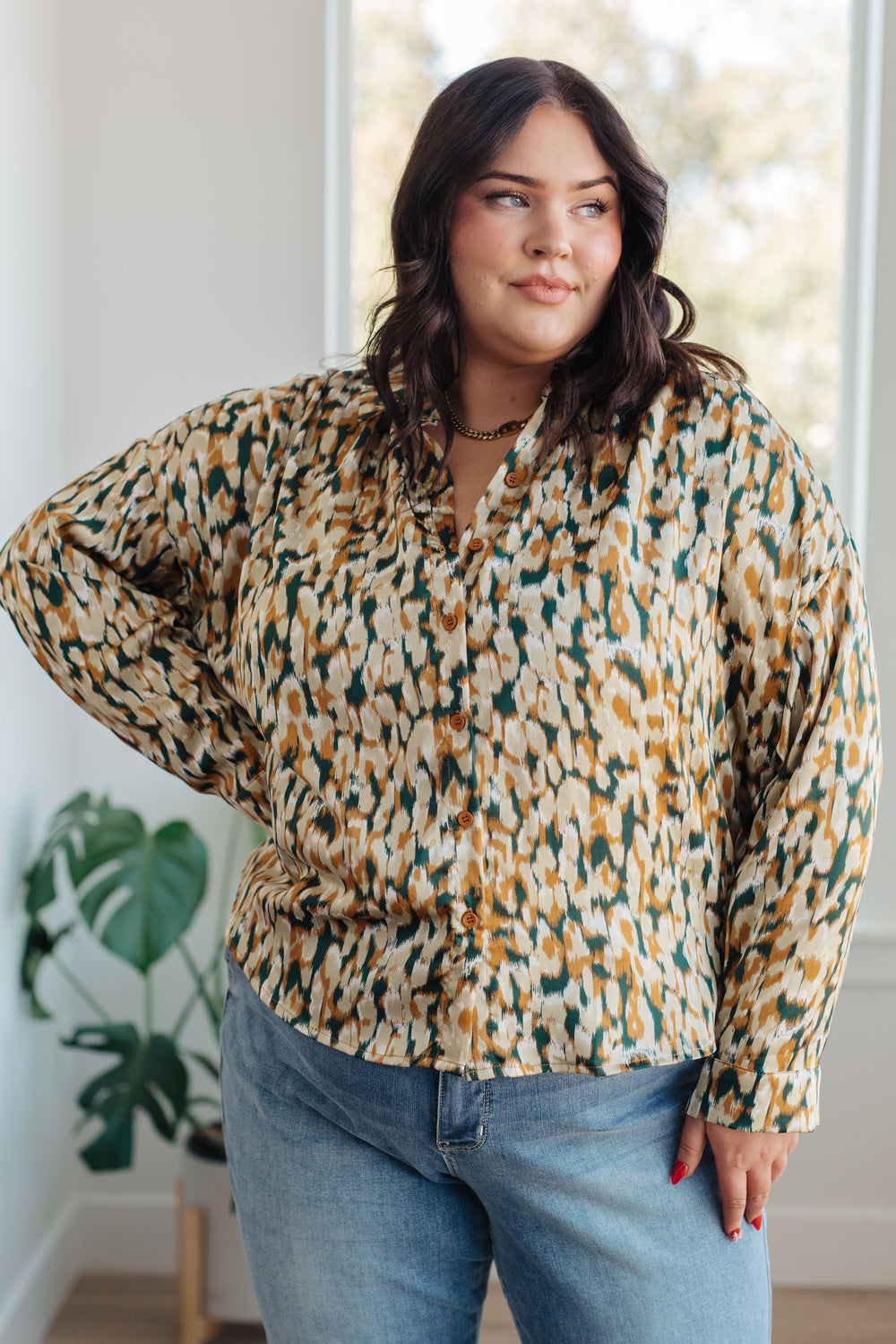 In the Willows Button Up Blouse-110 Long Sleeve Tops-Inspired by Justeen-Women's Clothing Boutique