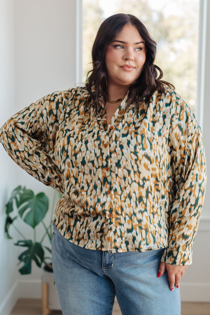 In the Willows Button Up Blouse-110 Long Sleeve Tops-Inspired by Justeen-Women's Clothing Boutique