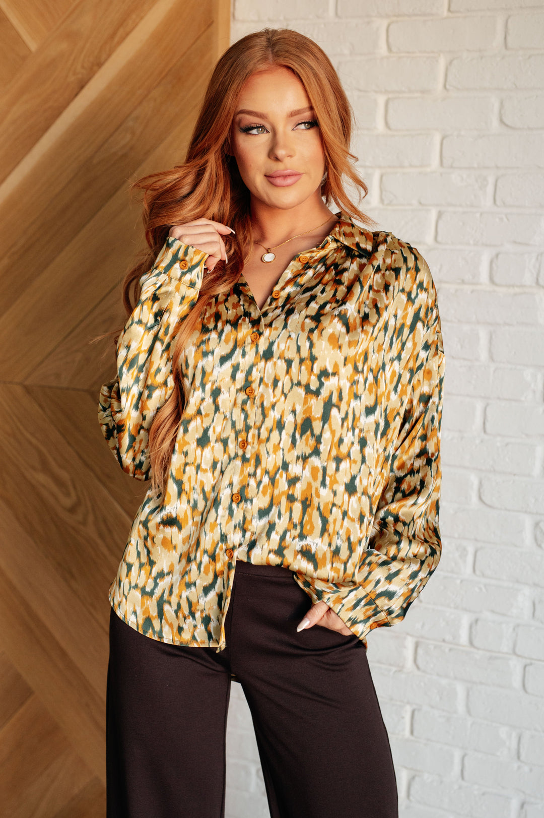 In the Willows Button Up Blouse-110 Long Sleeve Tops-Inspired by Justeen-Women's Clothing Boutique