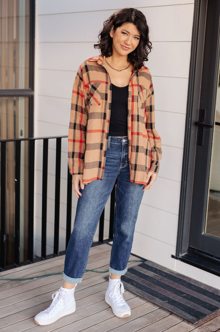 Is It Really Oversized Plaid Button Up-110 Long Sleeve Tops-Inspired by Justeen-Women's Clothing Boutique