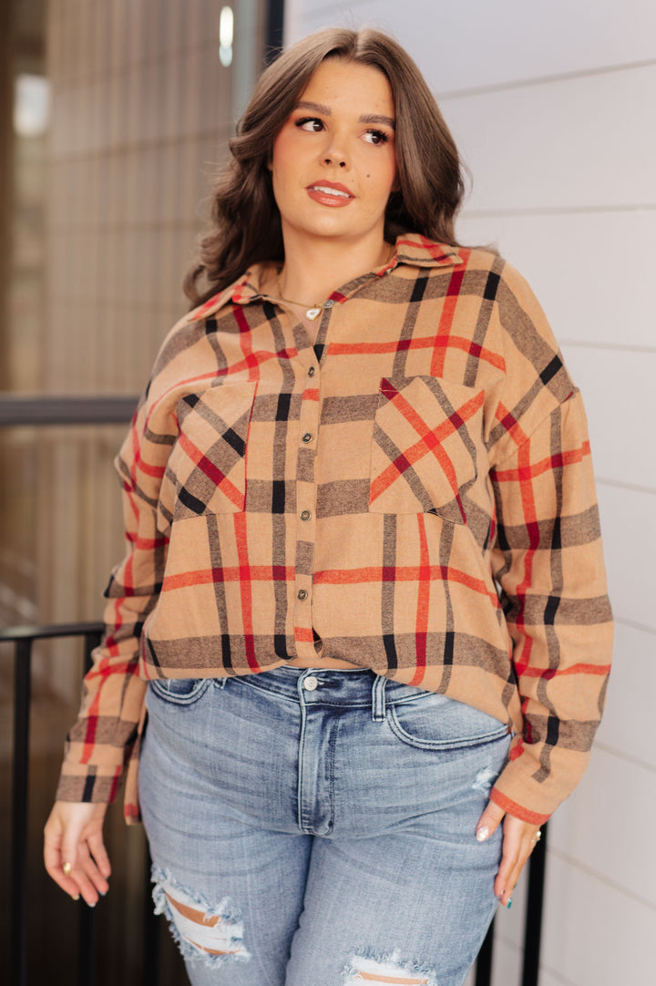 Is It Really Oversized Plaid Button Up-110 Long Sleeve Tops-Inspired by Justeen-Women's Clothing Boutique