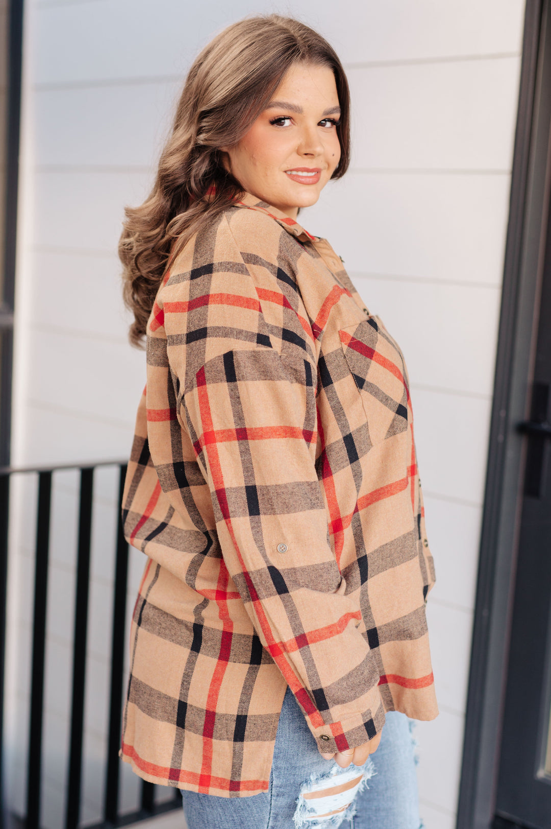 Is It Really Oversized Plaid Button Up-110 Long Sleeve Tops-Inspired by Justeen-Women's Clothing Boutique