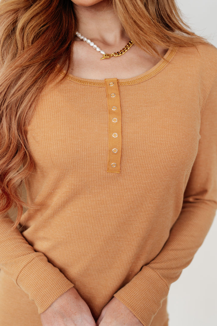 It's Been So Long Henley in Golden Sand-110 Long Sleeve Tops-Inspired by Justeen-Women's Clothing Boutique