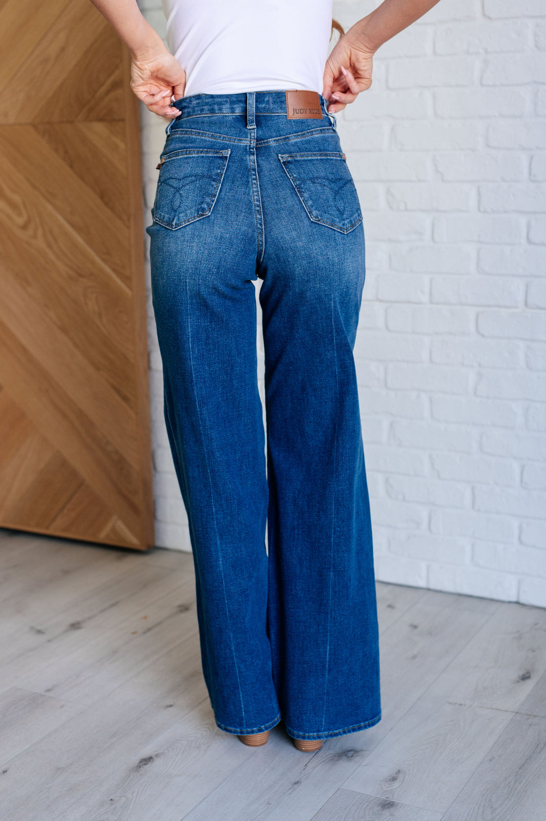 Eliza High Rise Control Top Retro Wide Leg Jeans-Denim-Inspired by Justeen-Women's Clothing Boutique