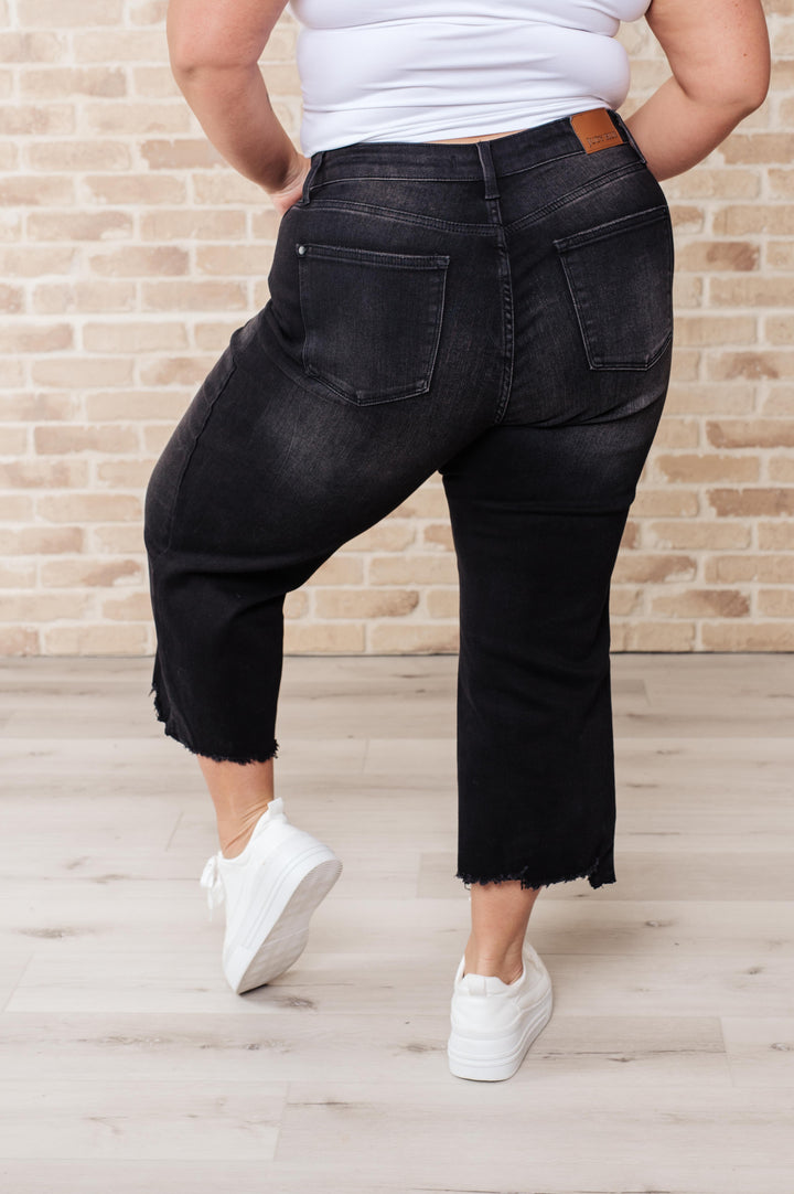 Ryan High Rise Button Fly Wide Leg Crop Jeans-Denim-Inspired by Justeen-Women's Clothing Boutique