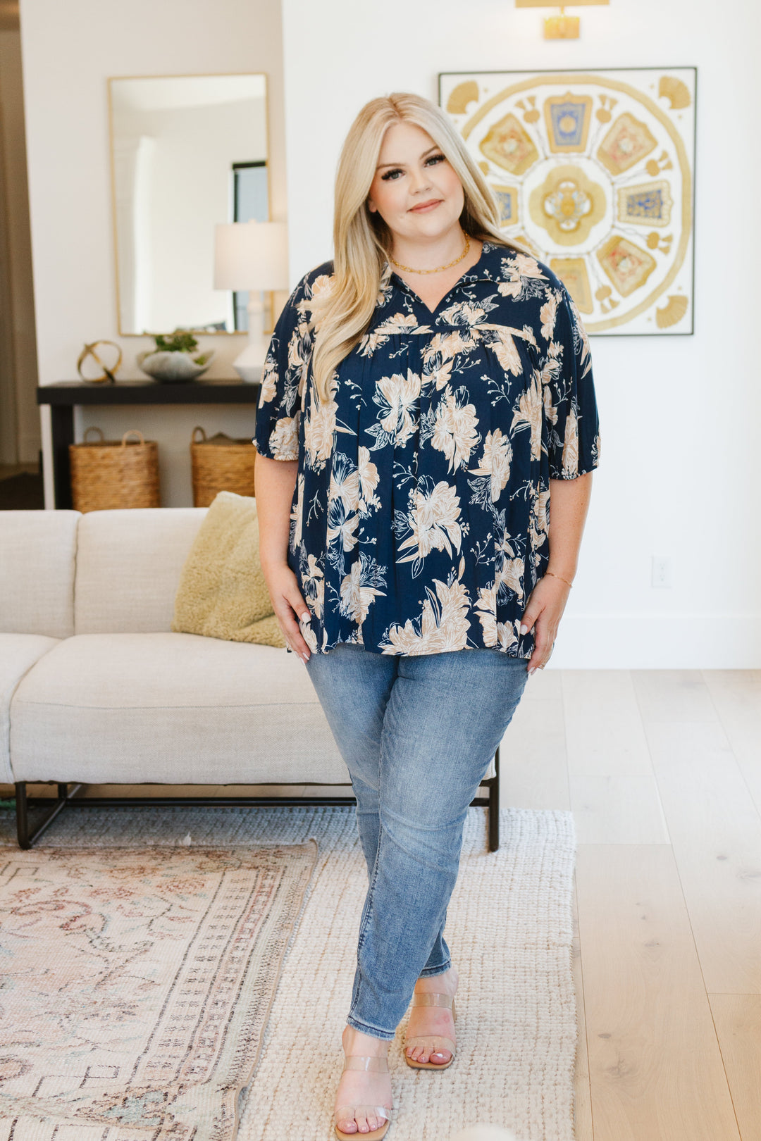 Just Coasting Floral Blouse-Short Sleeve Tops-Inspired by Justeen-Women's Clothing Boutique