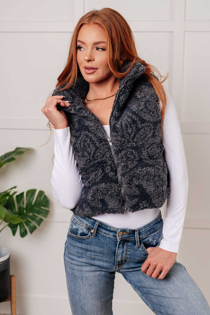 Just One More Layer Paisley Sherpa Print Vest-Outerwear-Inspired by Justeen-Women's Clothing Boutique