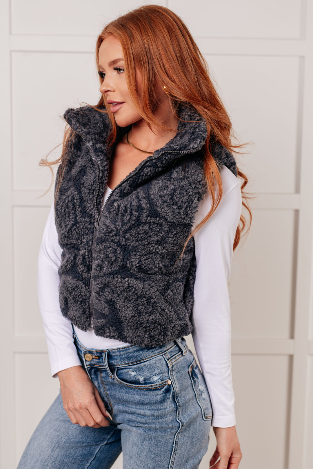 Just One More Layer Paisley Sherpa Print Vest-Outerwear-Inspired by Justeen-Women's Clothing Boutique