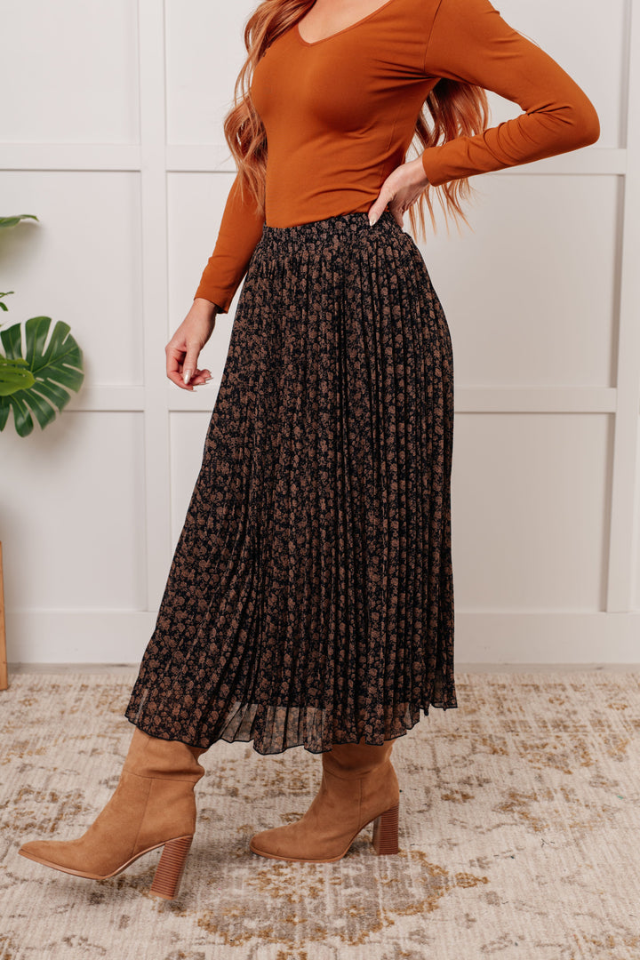 Just What You Wanted Floral Print Pleated Skirt-Skirts-Inspired by Justeen-Women's Clothing Boutique