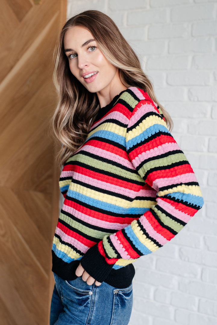 Keep Dreaming Striped Sweater-Sweaters/Sweatshirts-Inspired by Justeen-Women's Clothing Boutique