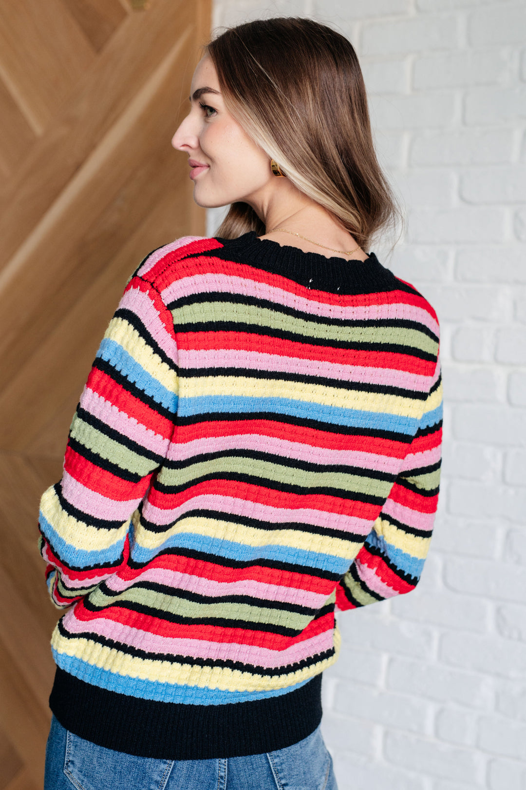 Keep Dreaming Striped Sweater-Sweaters/Sweatshirts-Inspired by Justeen-Women's Clothing Boutique