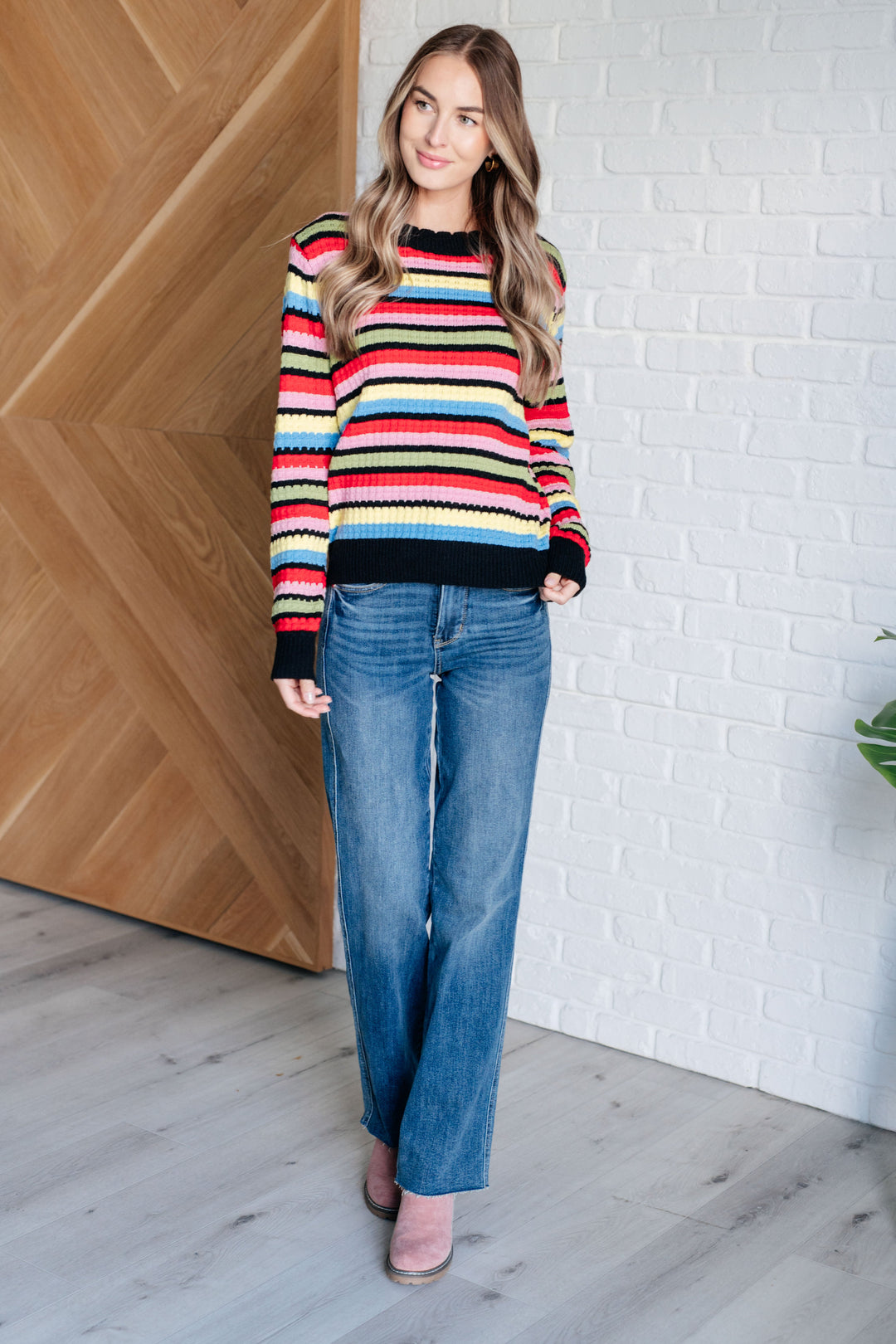 Keep Dreaming Striped Sweater-Sweaters/Sweatshirts-Inspired by Justeen-Women's Clothing Boutique