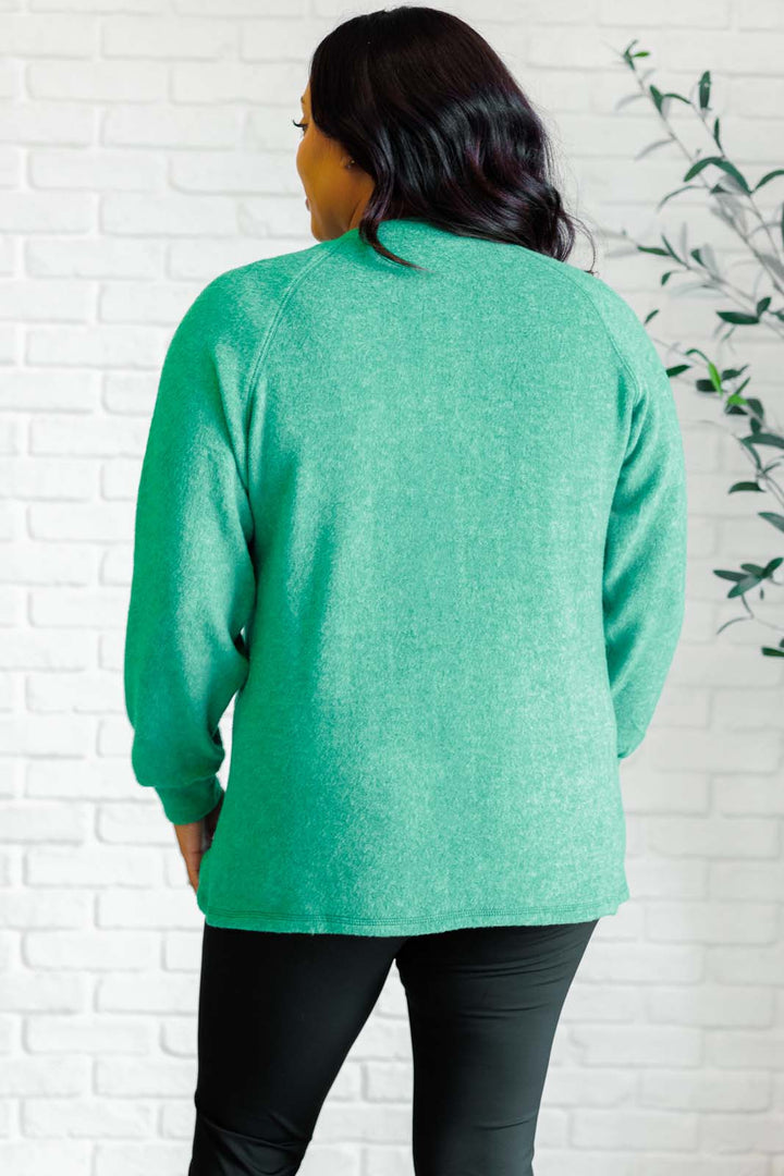 Keeping it Real Brushed Melange Hacci Long Sleeve Tee in Forest-110 Long Sleeve Tops-Inspired by Justeen-Women's Clothing Boutique