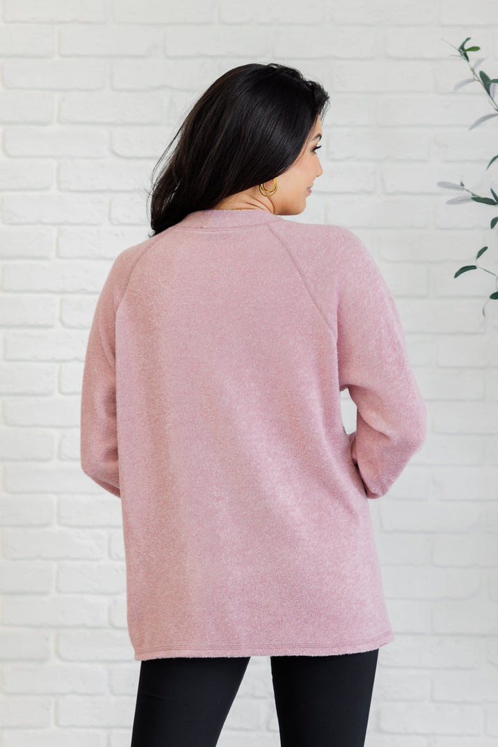 Keeping it Real Brushed Melange Hacci Long Sleeve Tee in Light Rose-110 Long Sleeve Tops-Inspired by Justeen-Women's Clothing Boutique