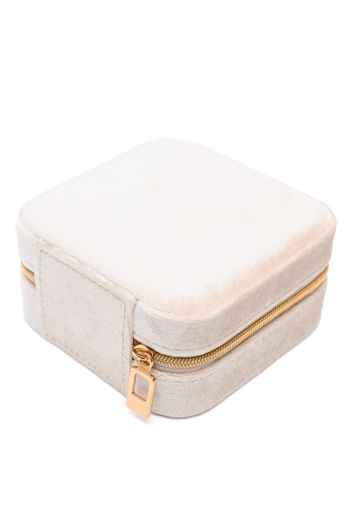 Kept and Carried Velvet Jewelry Box in Ivory-220 Beauty/Gift-Inspired by Justeen-Women's Clothing Boutique