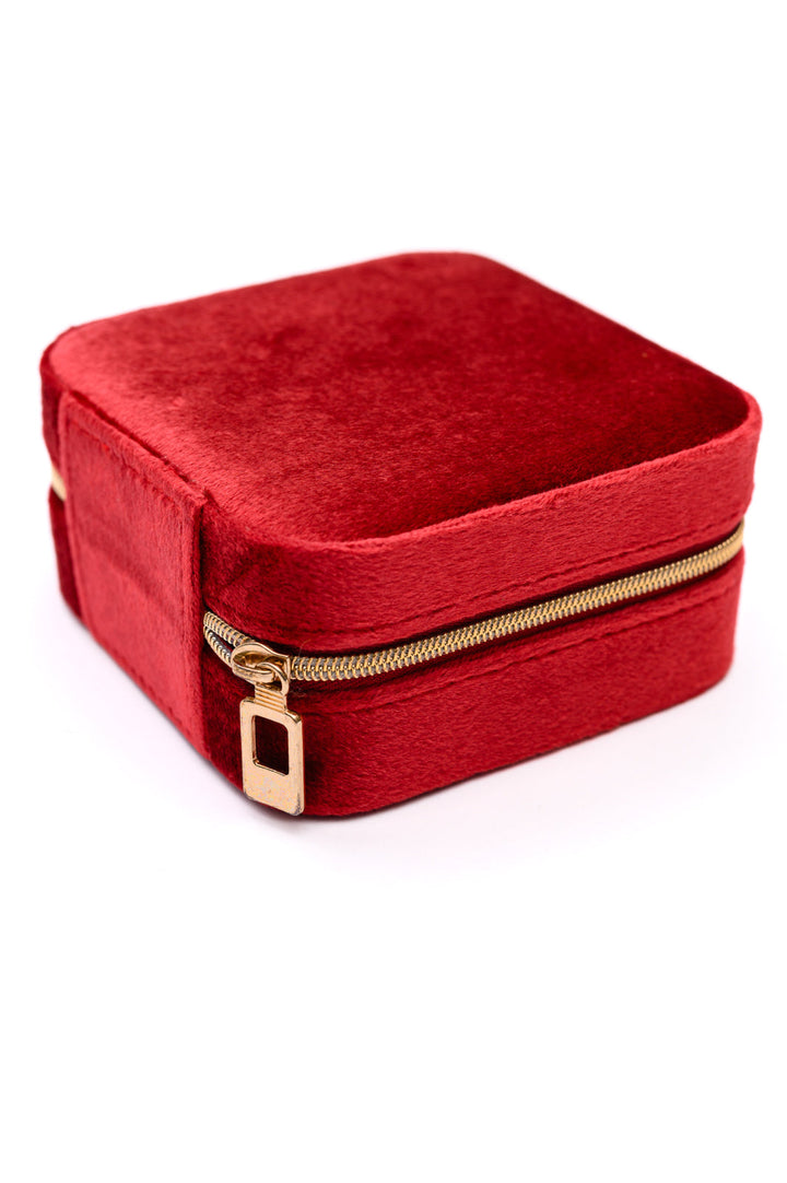 Kept and Carried Velvet Jewelry Box in Red-220 Beauty/Gift-Inspired by Justeen-Women's Clothing Boutique