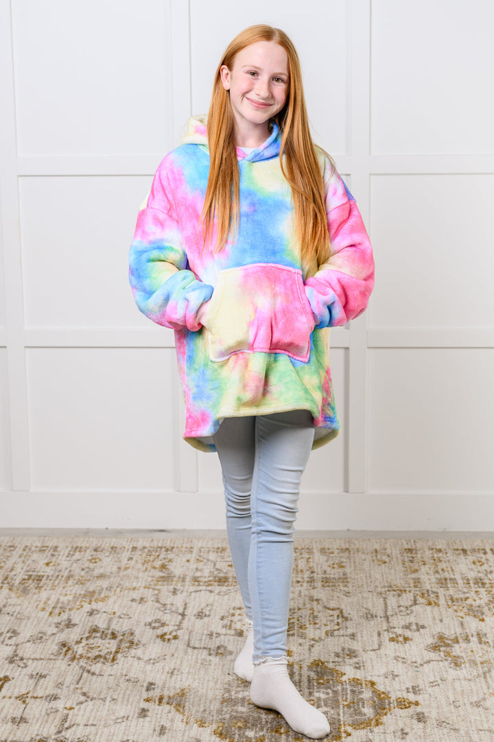 Kids Oversized Hoodie Blanket in Rainbow-Sweaters/Sweatshirts-Inspired by Justeen-Women's Clothing Boutique