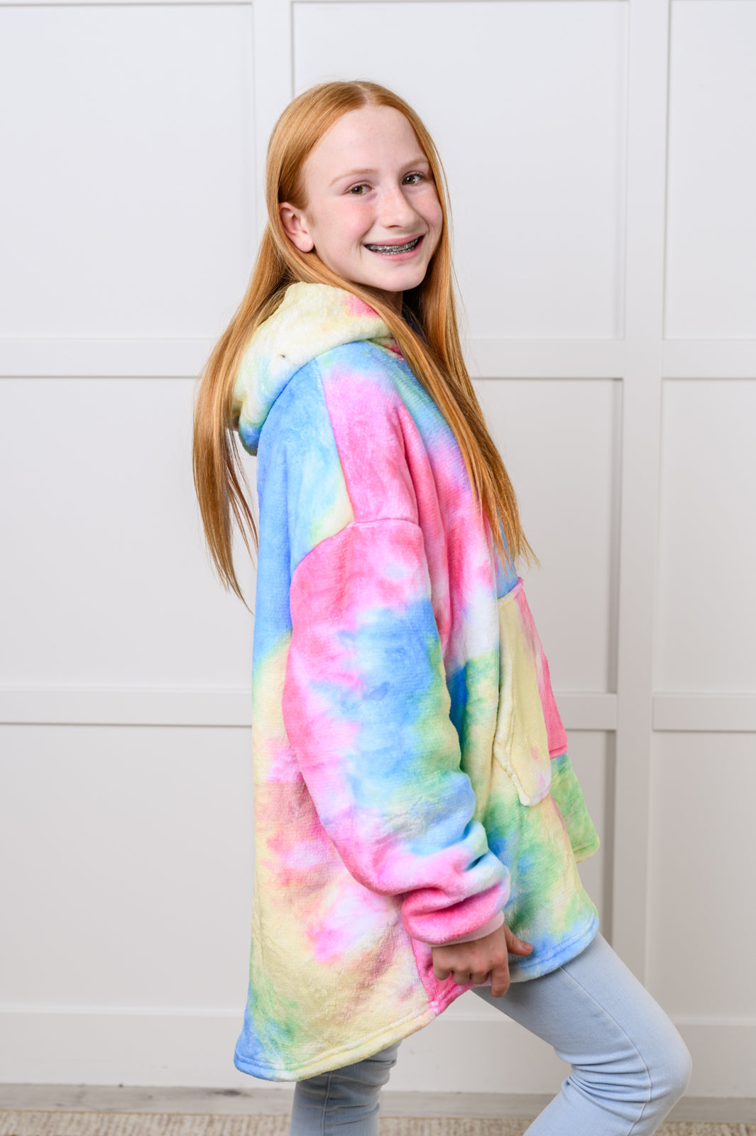 Kids Oversized Hoodie Blanket in Rainbow-Sweaters/Sweatshirts-Inspired by Justeen-Women's Clothing Boutique