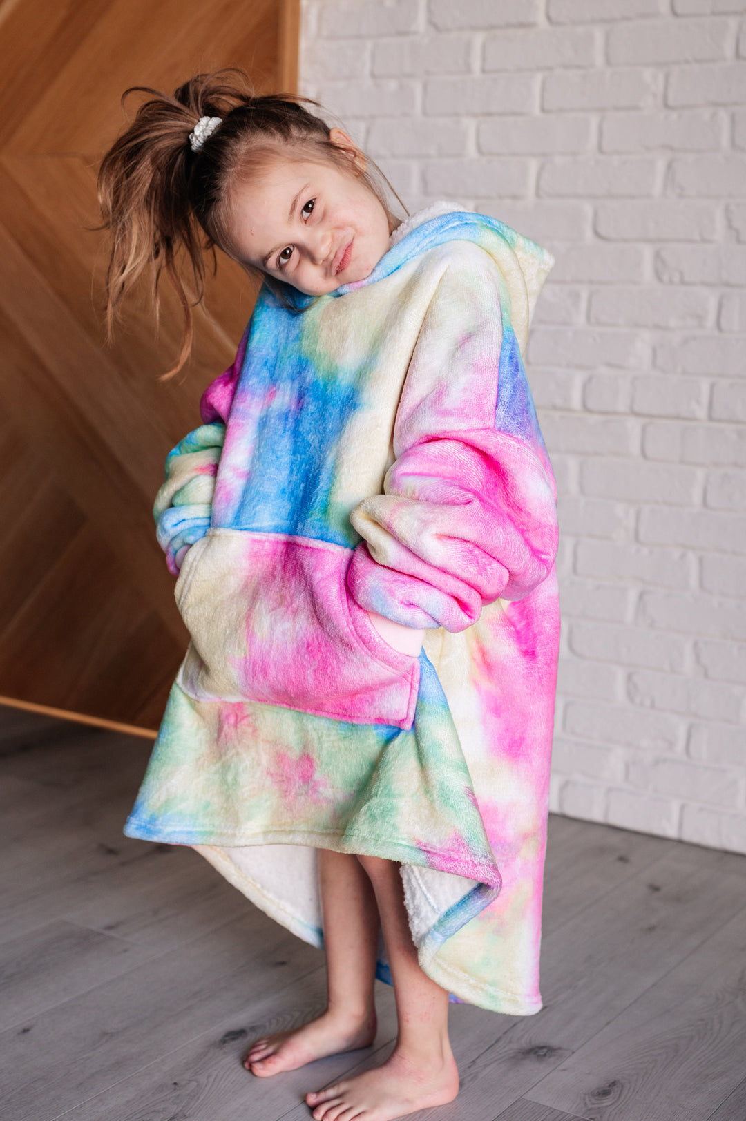 Kids Oversized Hoodie Blanket in Rainbow-Sweaters/Sweatshirts-Inspired by Justeen-Women's Clothing Boutique