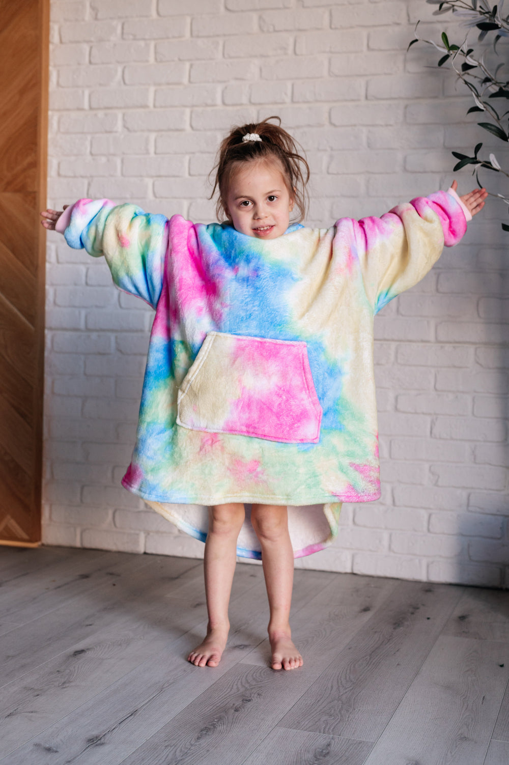 Kids Oversized Hoodie Blanket in Rainbow-Sweaters/Sweatshirts-Inspired by Justeen-Women's Clothing Boutique