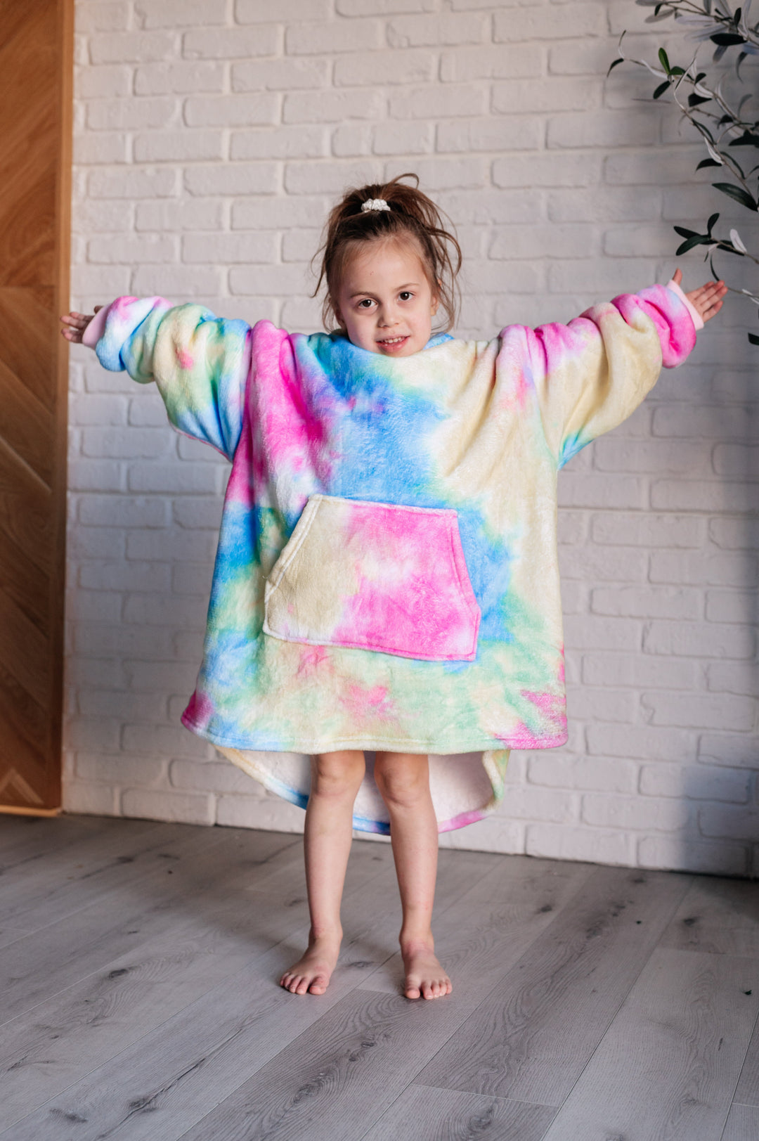 Kids Oversized Hoodie Blanket in Rainbow-Sweaters/Sweatshirts-Inspired by Justeen-Women's Clothing Boutique