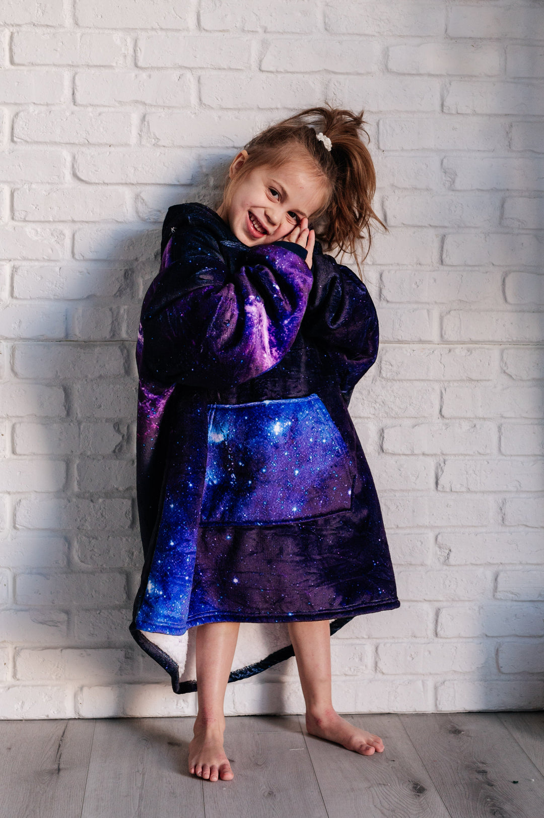 Kids Oversized Hoodie Blanket in Starry Sky-Sweaters/Sweatshirts-Inspired by Justeen-Women's Clothing Boutique