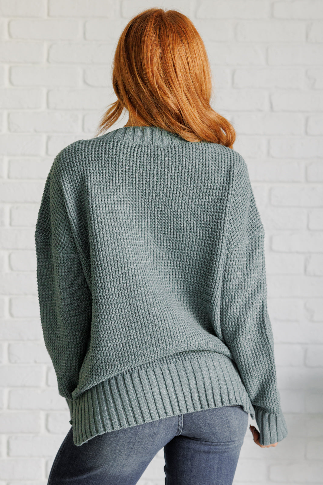 Lakeside View Drop Shoulder Sweater in Sage-Sweaters/Sweatshirts-Inspired by Justeen-Women's Clothing Boutique