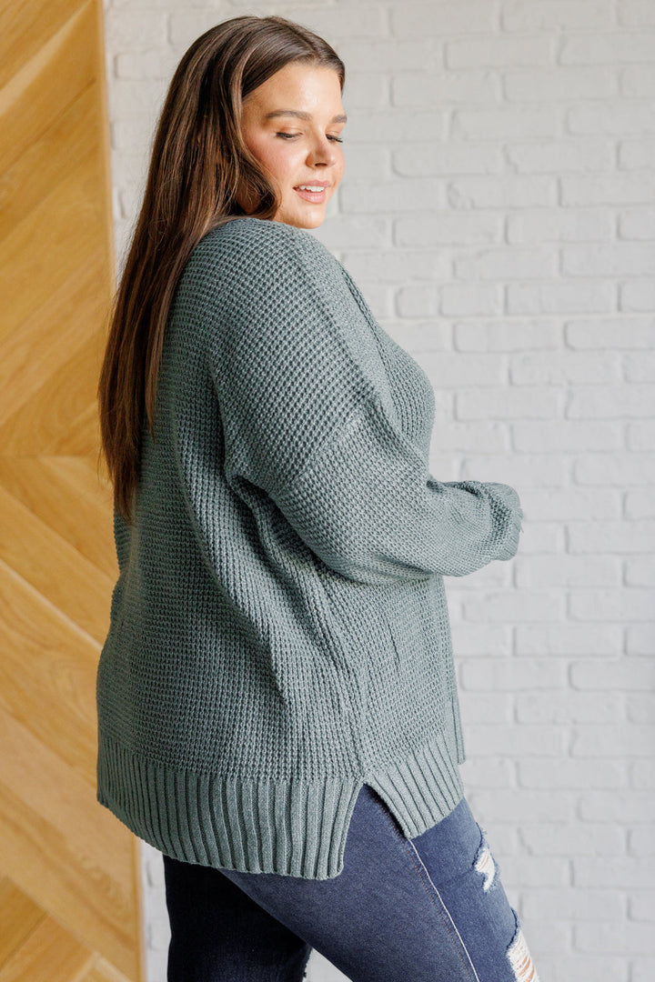 Lakeside View Drop Shoulder Sweater in Sage-Sweaters/Sweatshirts-Inspired by Justeen-Women's Clothing Boutique