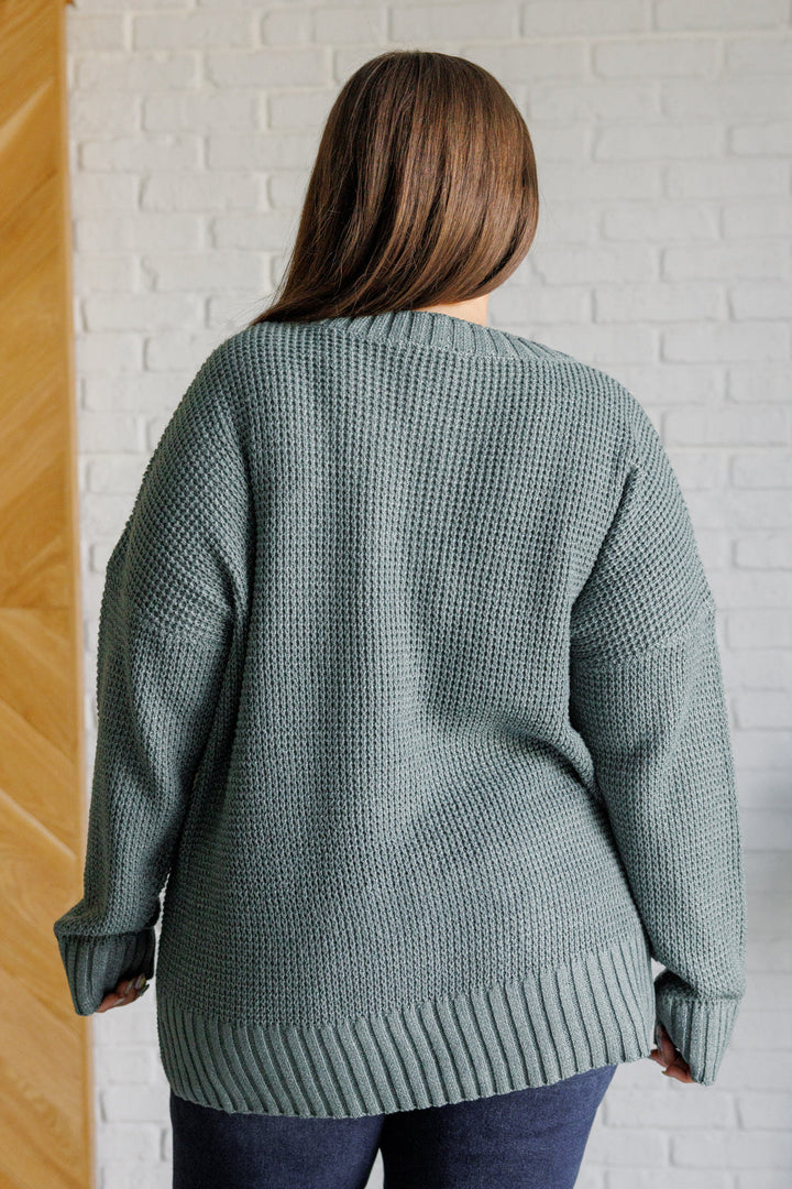 Lakeside View Drop Shoulder Sweater in Sage-Sweaters/Sweatshirts-Inspired by Justeen-Women's Clothing Boutique