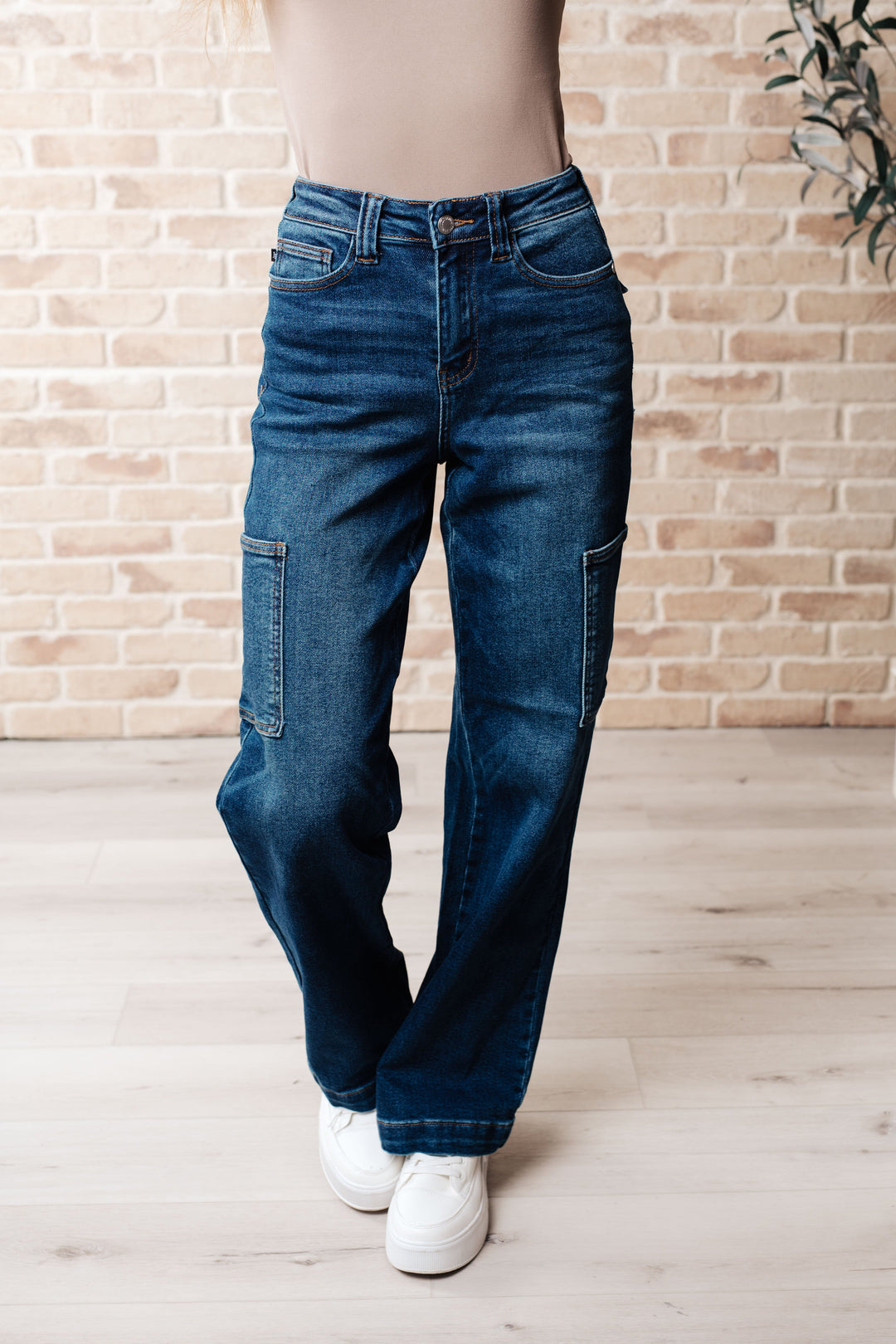 Leila High Rise Cargo Straight Jeans-Denim-Inspired by Justeen-Women's Clothing Boutique