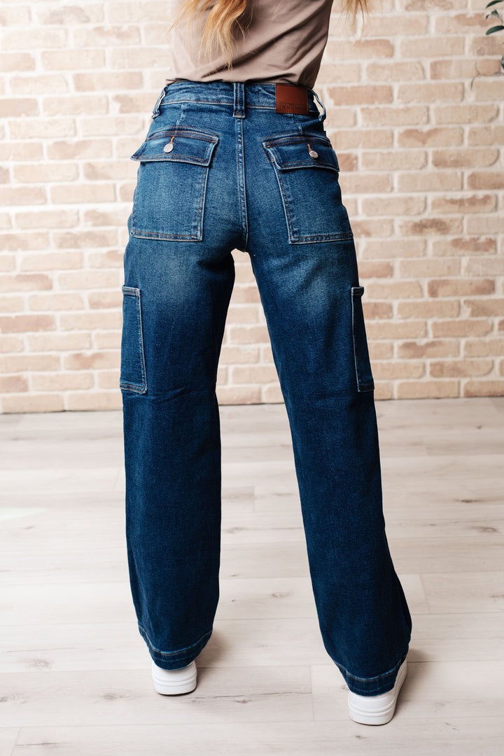 Leila High Rise Cargo Straight Jeans-Denim-Inspired by Justeen-Women's Clothing Boutique