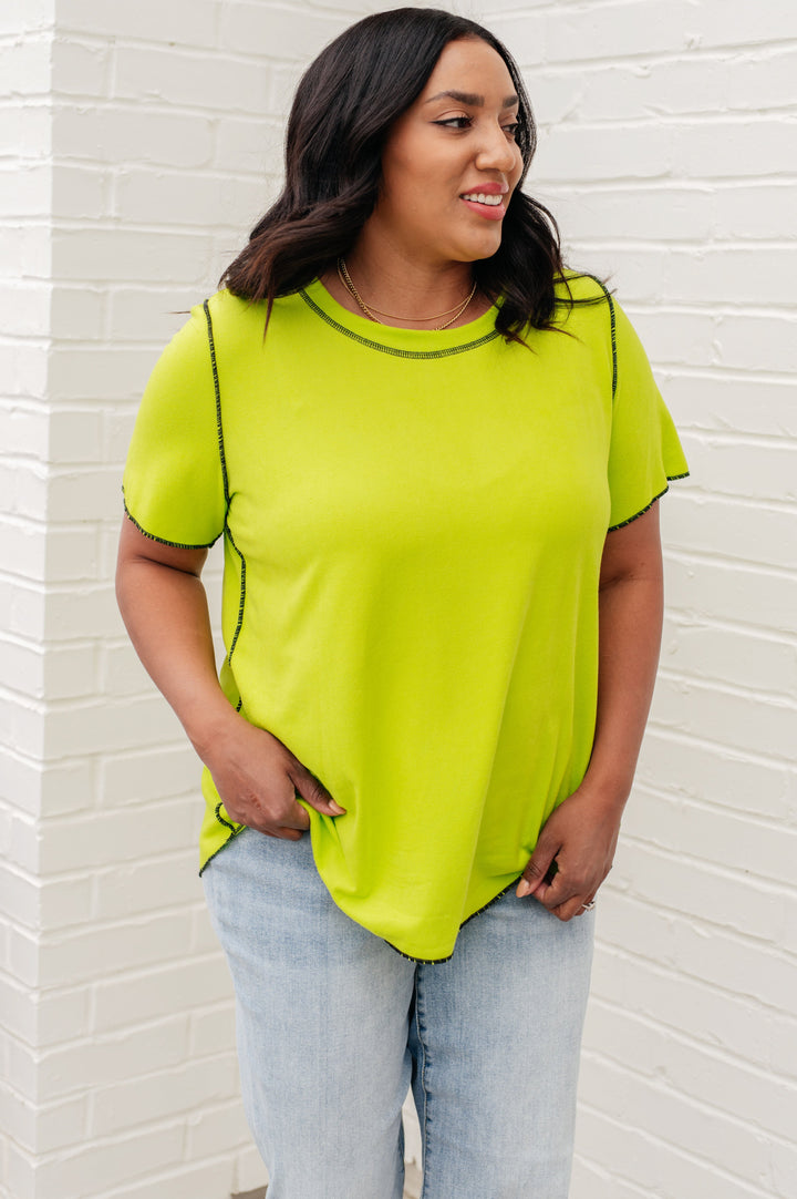 Lemons and Limes Contrast Top-Short Sleeve Dress-Inspired by Justeen-Women's Clothing Boutique