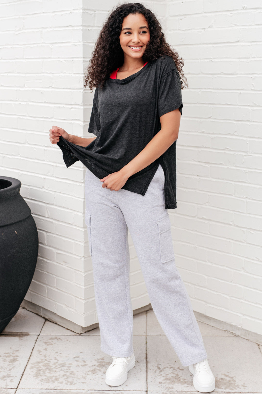 Let Me Live Relaxed Tee in Black-Short Sleeve Tops-Inspired by Justeen-Women's Clothing Boutique