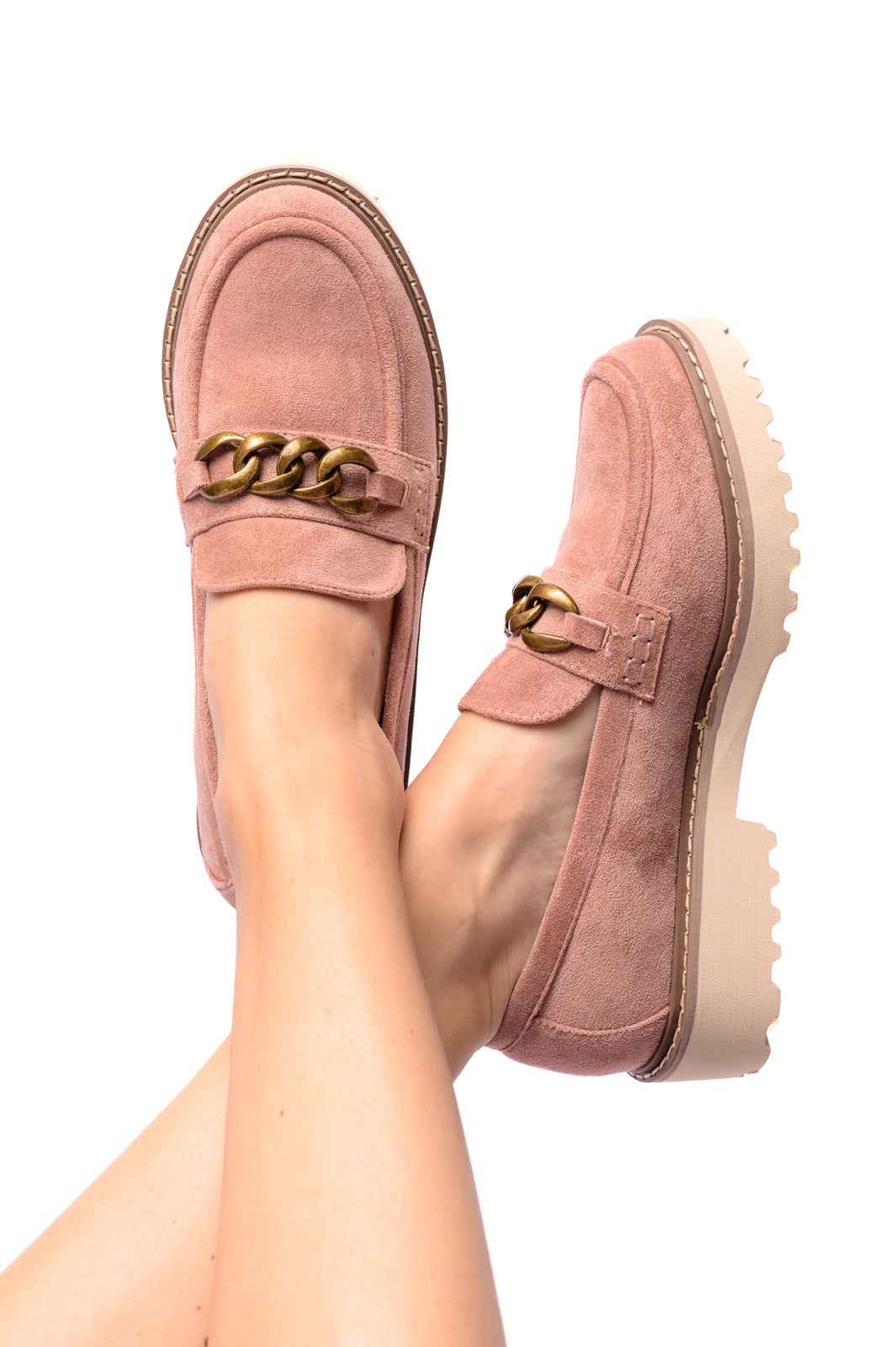 Literally Loafers in Blush Faux Suede-Shoes-Inspired by Justeen-Women's Clothing Boutique