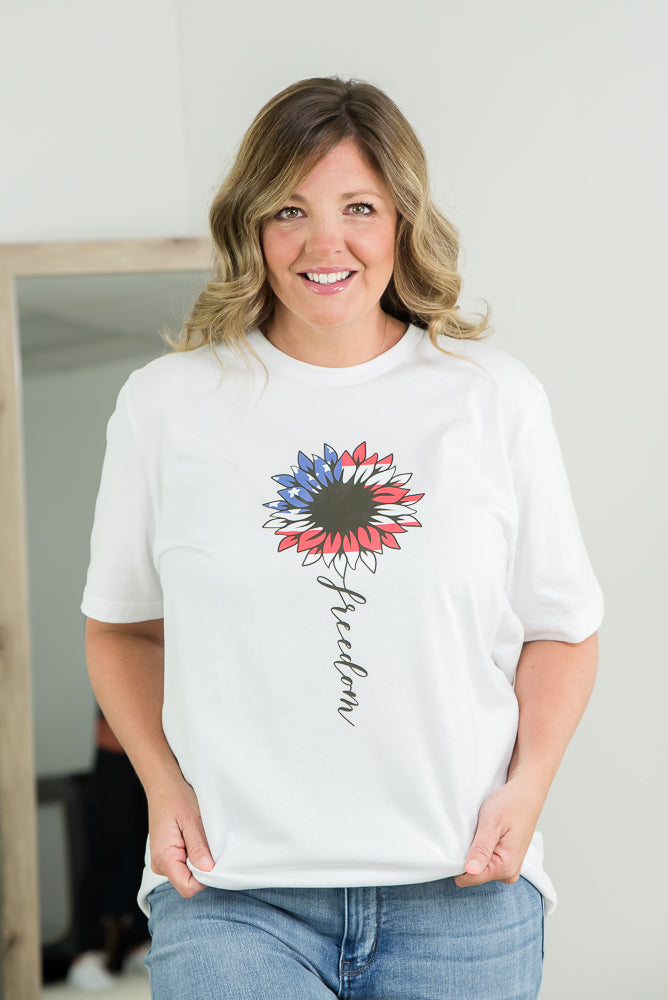 Freedom Sunflower Tee-BT Graphic Tee-Inspired by Justeen-Women's Clothing Boutique