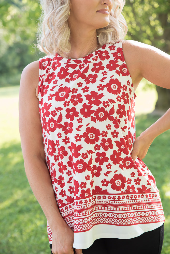 The Lady in Red Top-White Birch-Inspired by Justeen-Women's Clothing Boutique