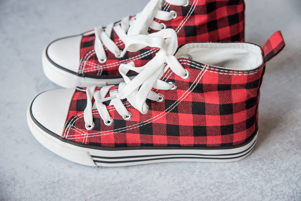 Got the Look Sneakers in Red Plaid-Miami Shoes-Inspired by Justeen-Women's Clothing Boutique