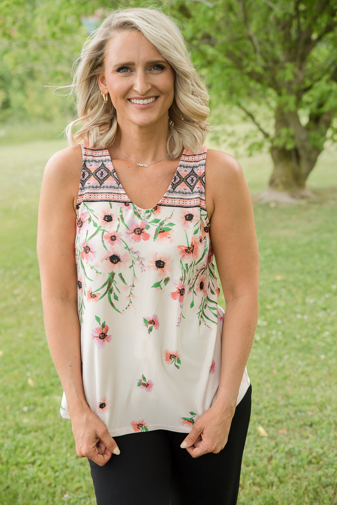 Good Day Sunshine Sleeveless Top-White Birch-Inspired by Justeen-Women's Clothing Boutique