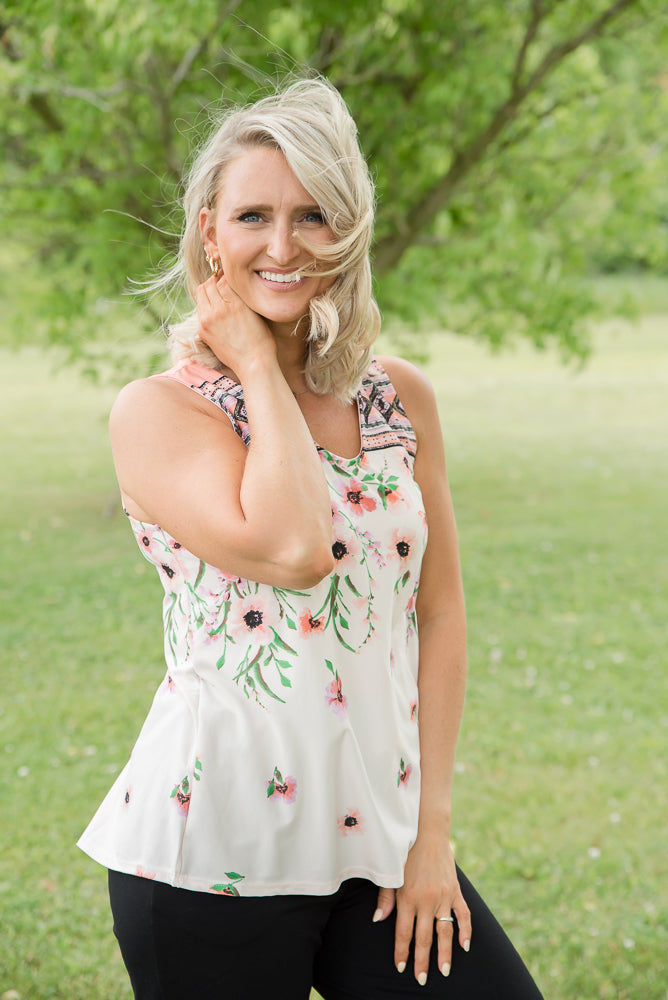 Good Day Sunshine Sleeveless Top-White Birch-Inspired by Justeen-Women's Clothing Boutique