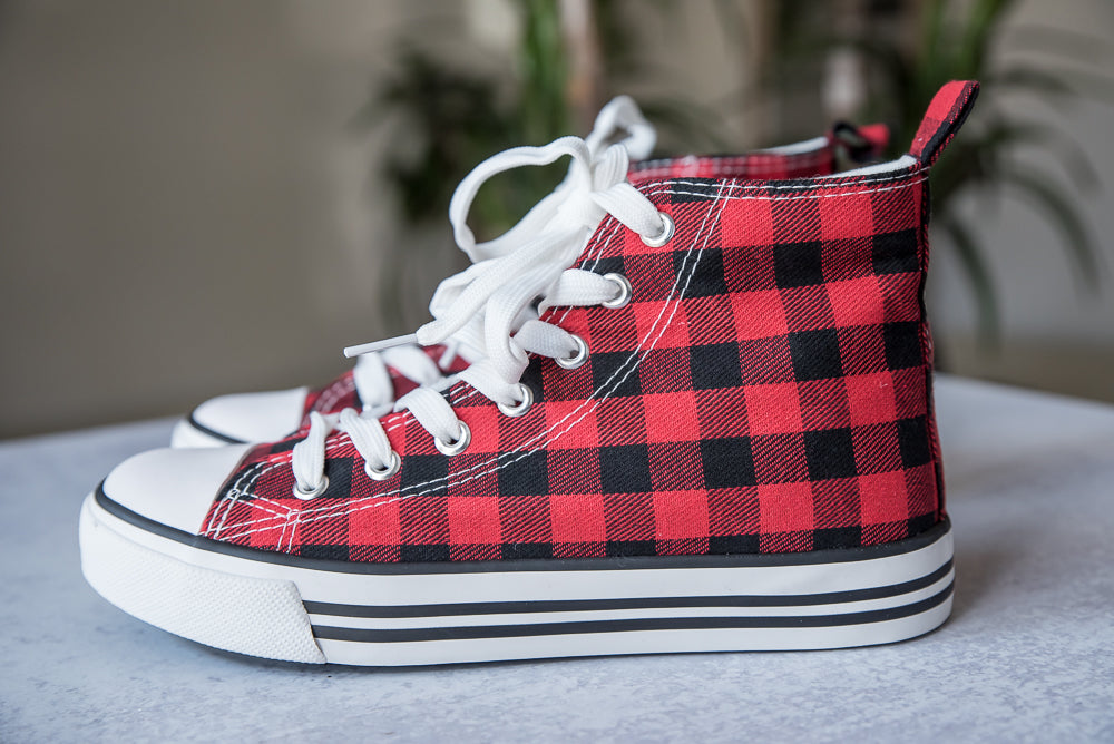 Got the Look Sneakers in Red Plaid-Miami Shoes-Inspired by Justeen-Women's Clothing Boutique