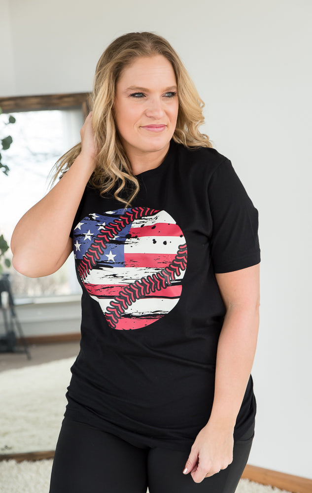 American Baseball Graphic Tee-BT Graphic Tee-Inspired by Justeen-Women's Clothing Boutique