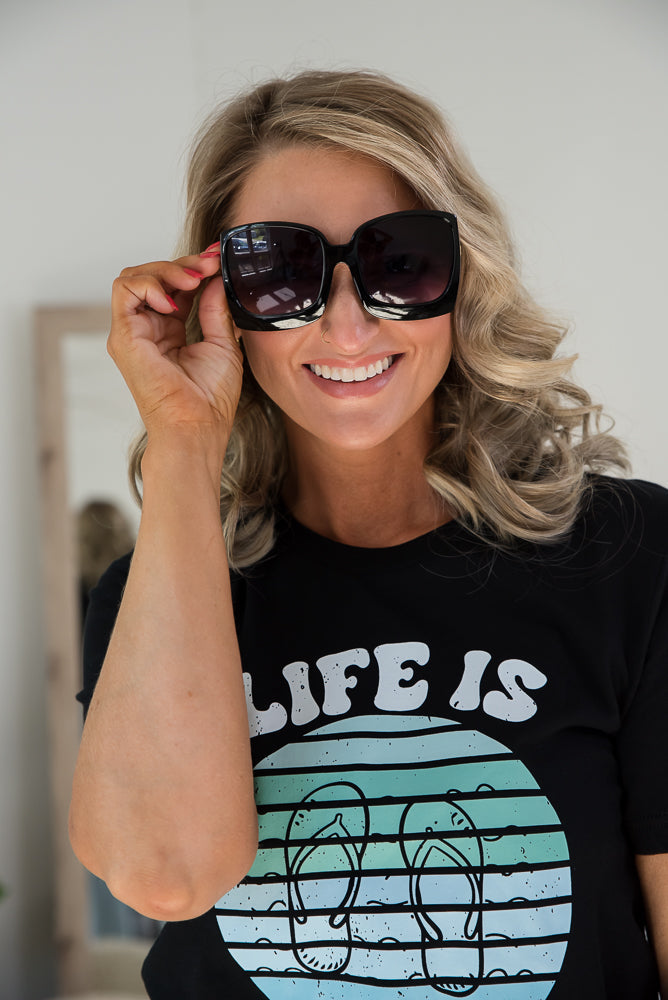 The Megan Sunglasses in Black-Julia Rose-Inspired by Justeen-Women's Clothing Boutique