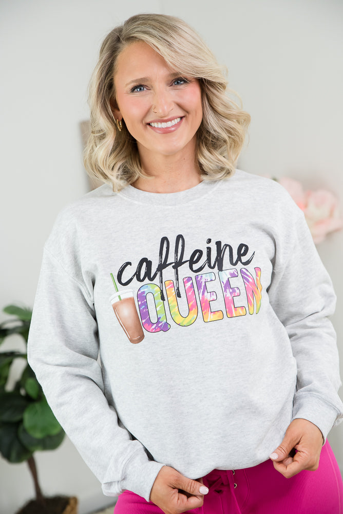 Caffeine Queen Crewneck-BT Graphic Tee-Inspired by Justeen-Women's Clothing Boutique