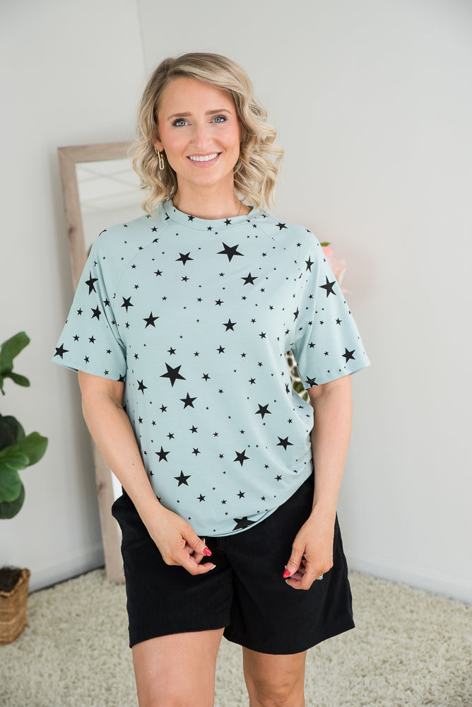 Into the Stars Top in Green-Zenana-Inspired by Justeen-Women's Clothing Boutique