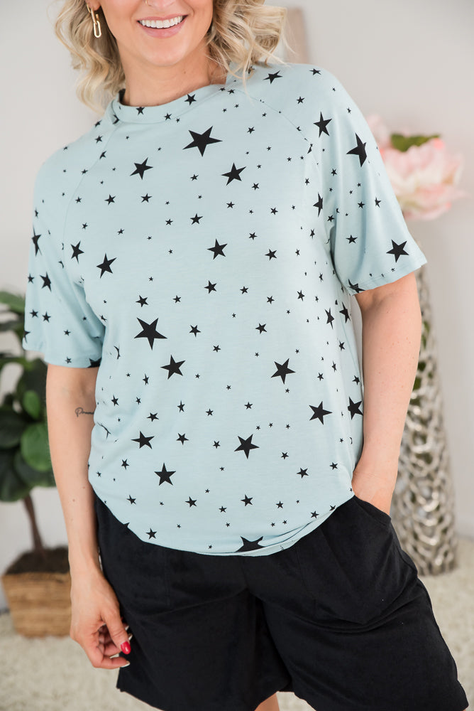 Into the Stars Top in Green-Zenana-Inspired by Justeen-Women's Clothing Boutique